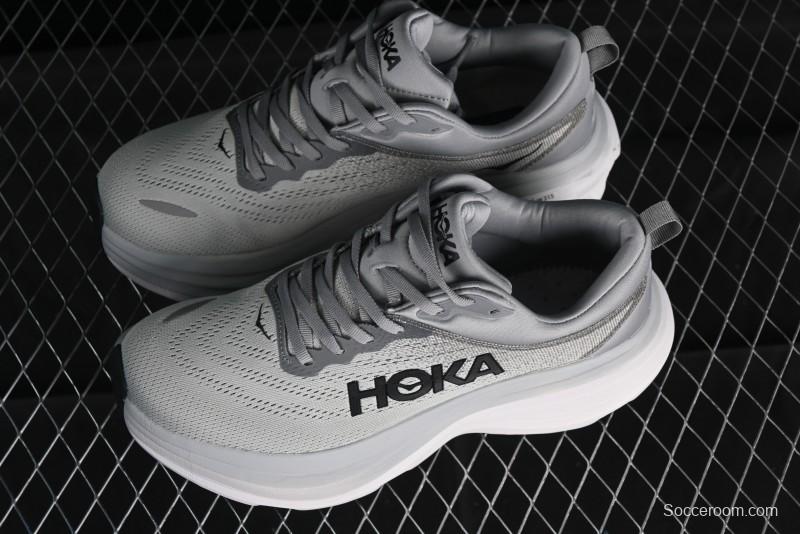 HOKA ONE ONE Bondi 8 Performance Cushioned Running Shoes with Engineered Mesh Upper - 1123202 SHMS