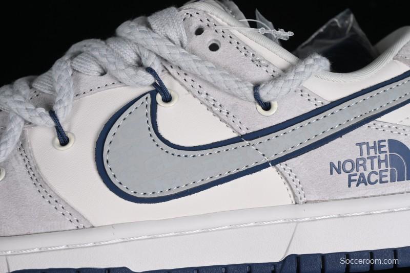 Nike SB Dunk Low The North Face Collaboration - Grey Blue Pig 8 Starry Sky Anniversary High-End Custom Low-Top Casual Skate Shoes - XX2025-311