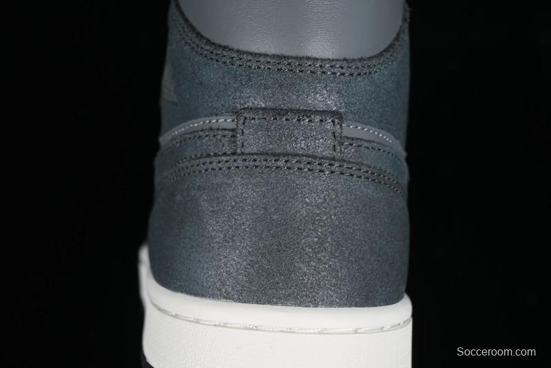 Nike Air Jordan 1 Mid Basketball Shoes in Space Gray - FJ3448-001