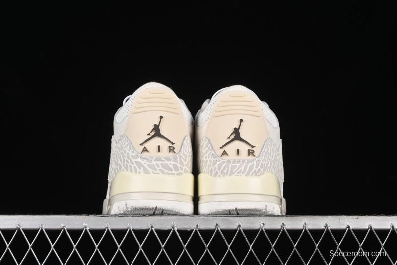 Nike Air Jordan 3 Retro Cactus Jack Collaboration High-Top Basketball Shoes with Soft Napa Leather and Visible Air Cushion - 136064-668