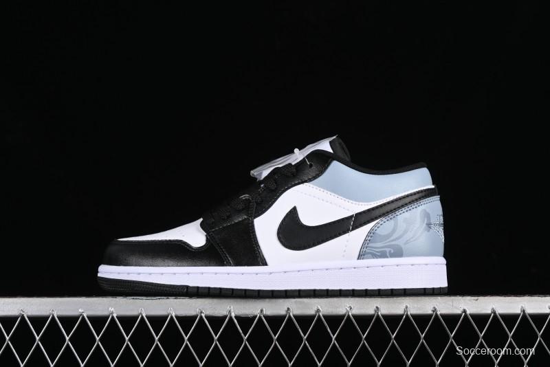 Nike Air Jordan 1 Low Retro Basketball Shoes with Cosmic Exploration Theme - 553558-132