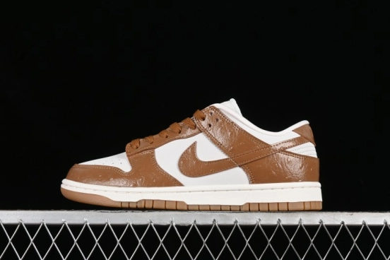 Nike Dunk Low LX SB Casual Skate Shoes in Brown Ostrich - FJ2260-001