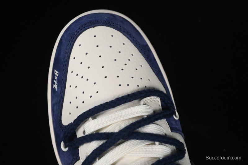 Nike SB Dunk Low BAPE Collaboration - Strap Multi-Color Grey Swoosh Anniversary Custom Low-Top Casual Sneakers - SJ2068-278