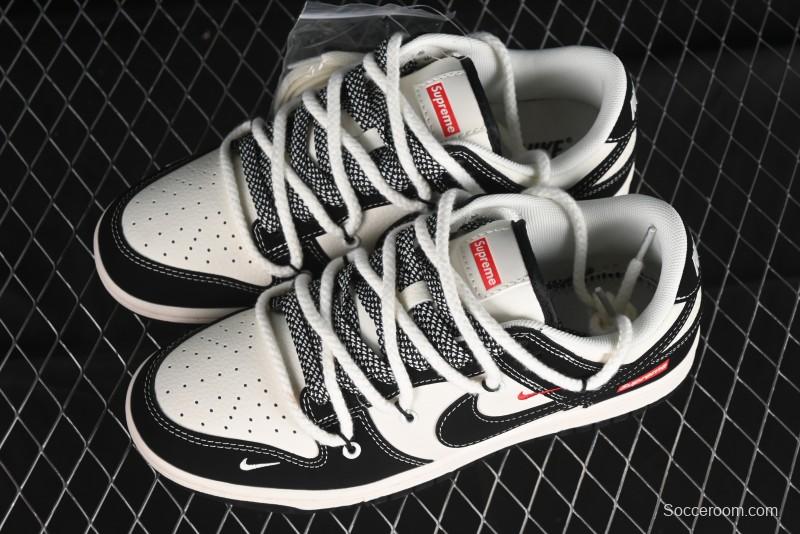 Nike SB Dunk Low SUP Collaboration - Strap Black Hook Anniversary High-End Custom Low-Top Casual Skate Shoes - SJ2068-288