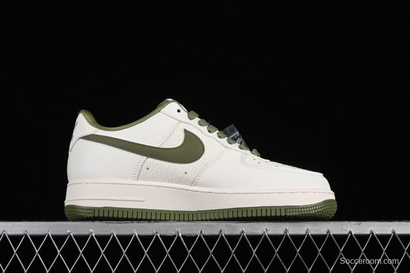 Nike Air Force 1 '07 Low Gucci Collaboration - Beige Green Linen Casual Sneakers - XZ3398-588