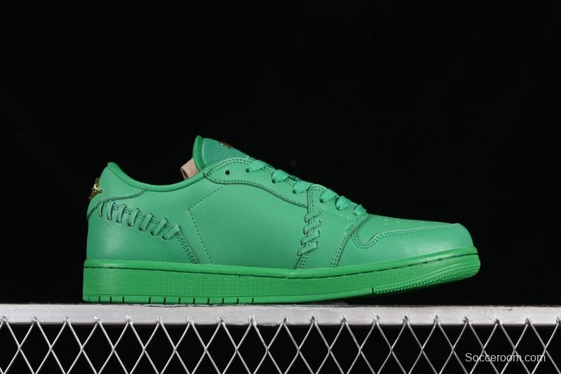Nike Air Jordan 1 Low "Method of Make" Casual Sneakers in Green and Gold - FN5032-300
