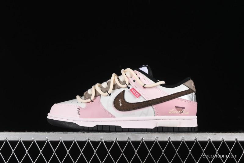 Nike Dunk Low Panda Prank Special Edition Heartbeat Mail Casual Sneakers - CW1590-100
