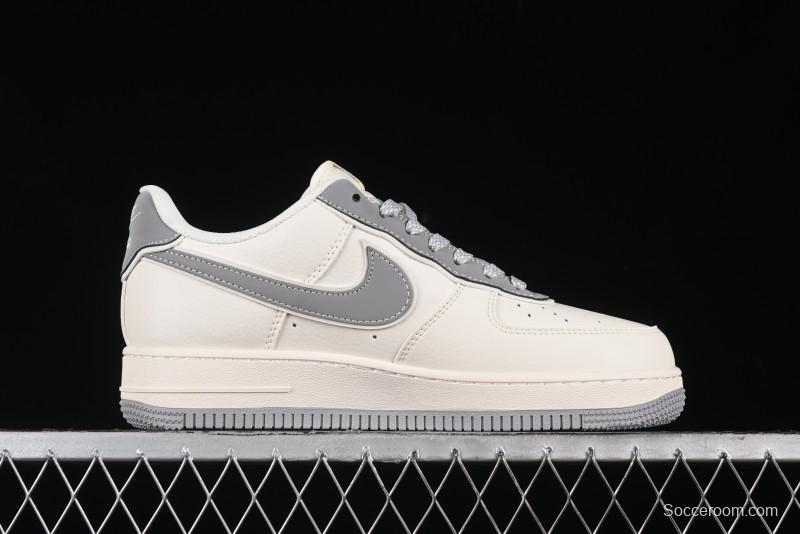 Nike Air Force 1 '07 Low Stone Island Supreme Collaboration Off-White Star Grey Low-Top Casual Sneakers - BB1616-303