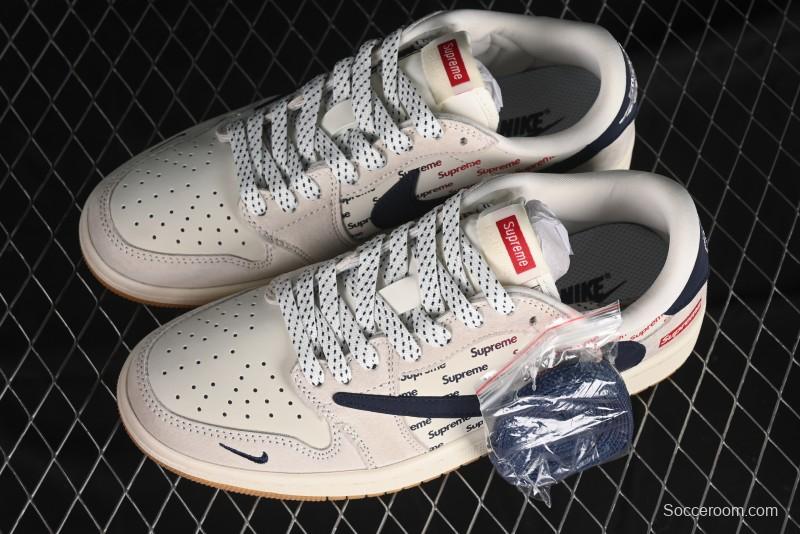 Nike Travis Scott x Fragment Design x Air Jordan 1 Low OG SP AJ1 Supreme Collaboration - JH6088-613