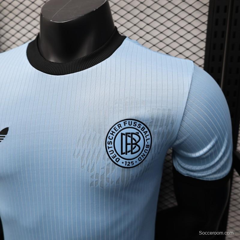 Player Version 2025 Germany 125Th Anniversary Light Blue with Adidas Retro Design Jersey
