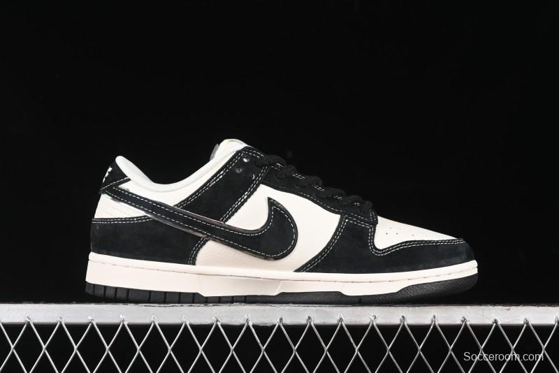 Nike SB Dunk Low Carhartt Collaboration - Off White Black Swoosh Anniversary Custom Low-Top Casual Skate Shoes - SJ1089-005
