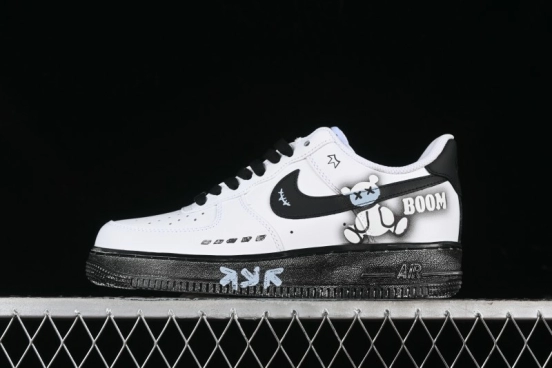 Nike Air Force 1 '07 Low Custom KAWS Bear Print Casual Sneakers - ZH0316-037