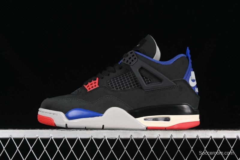 Nike Air Jordan 4 Retro Basketball Shoes in Black, Blue and Neutral Grey - FV5029-003