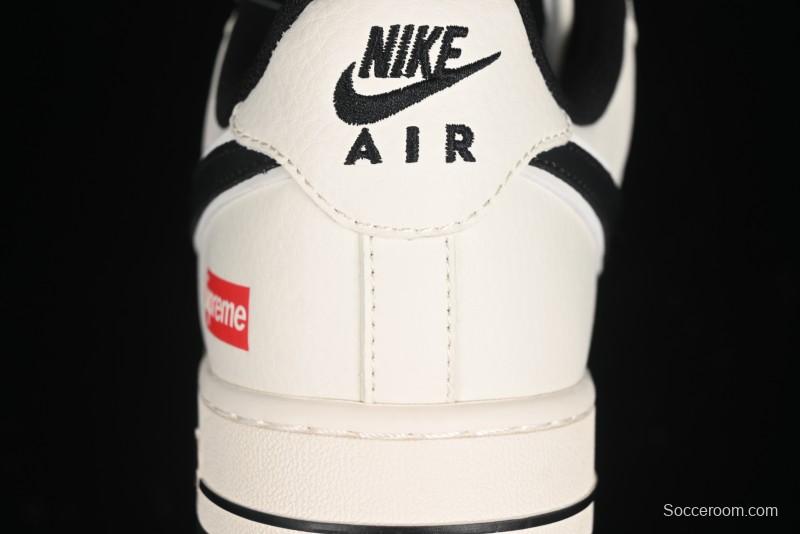 Nike Air Force 1 '07 Low Supreme Collaboration - Beige Black Starry Sneakers - XZ6188-013