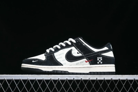 Nike SB Dunk Low Off-White Collaboration - Anniversary High-End Custom Low-Top Casual Skate Shoes - YX5066-211