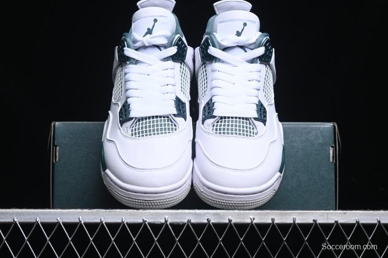 Nike Air Jordan 4 Retro Sneakers in White, Oxidized Green and Neutral Grey - AQ8138-103