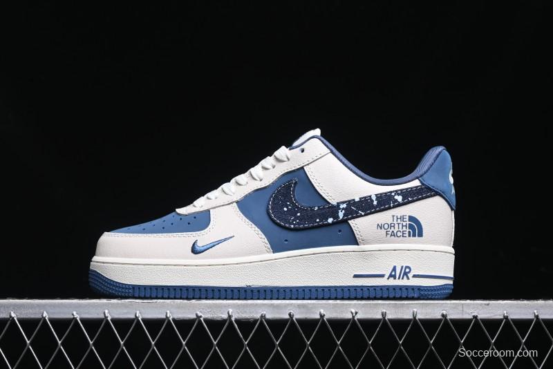 Nike Air Force 1 '07 Low The North Face Collaboration - Blue Floral Swoosh Casual Sneakers - KK1988-021