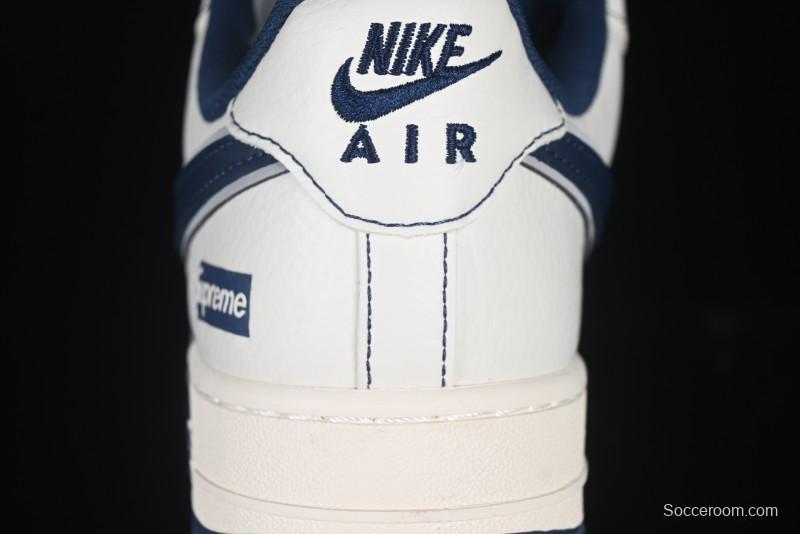 Nike Air Force 1 '07 Low Supreme Collaboration Navy Blue Line Low-Top Casual Sneakers - XZ6188-019