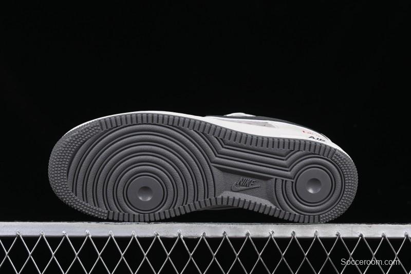 Nike Air Force 1 '07 Low Supreme Collaboration Custom Casual Sneakers with Grey Swoosh - DM6688-056