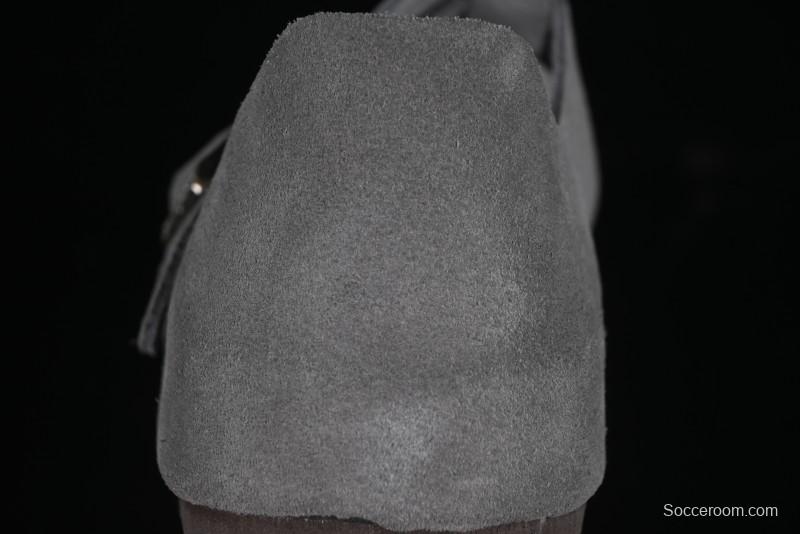 Birkenstock London BS Unisex Slip-On Comfort Shoes with Soft Suede Leather and Lambswool Insole - BS