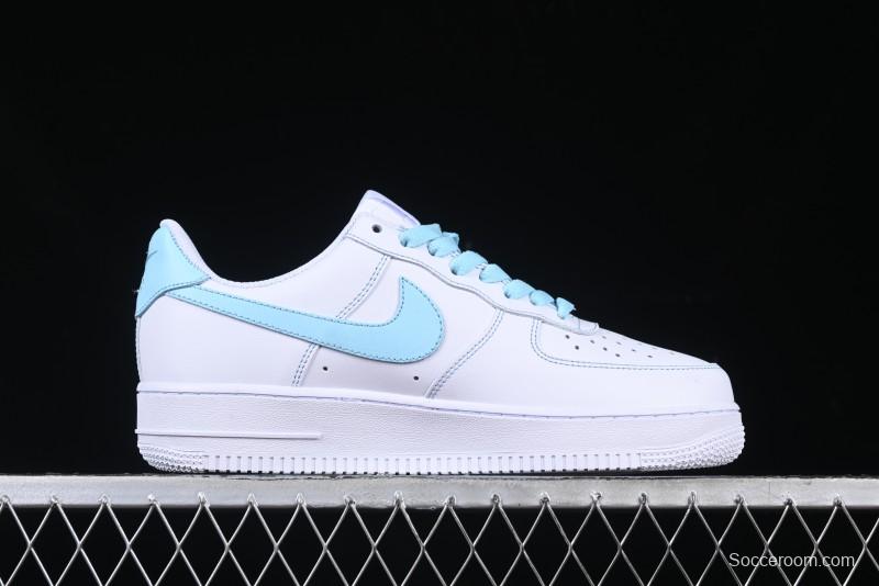Nike Air Force 1 '07 Low Casual Sneakers with White & Blue Swoosh - CW2288-026