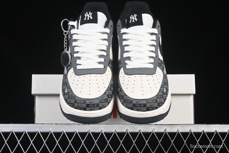 Nike Air Force 1 '07 Low MLB Collaboration Dark Checkered Beige Low-Top Casual Sneakers - DF0188-038