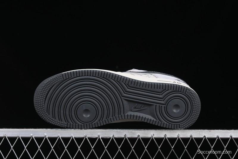 Nike Air Force 1 '07 Low Stussy Collaboration Grey Swoosh Casual Sneakers - XZ6188-911