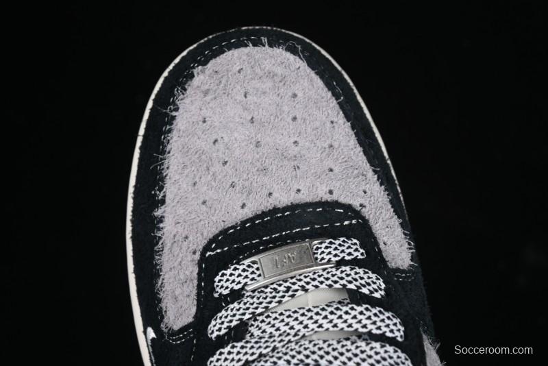 Nike Air Force 1 '07 Low Stussy Collaboration Black Grey Outsole Low-Top Casual Sneakers - SJ6698-017