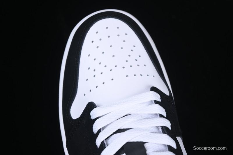 Nike Air Jordan 1 Low Retro Casual Sneakers with Black Swoosh - HF3148-106