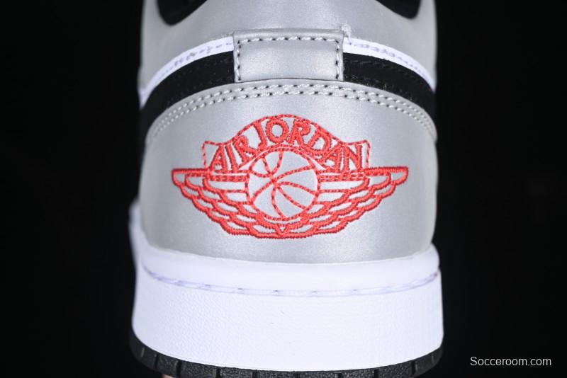 Nike Air Jordan 1 Low Retro Casual Sneakers with Black Swoosh - HF3148-106