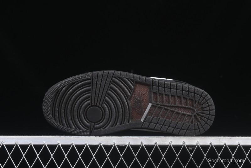 Nike Air Jordan 1 Low AJ1 Basketball Shoes in Black and White Canvas and Leather - HV5968-001