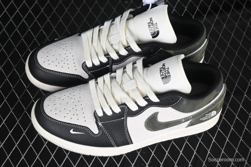 Nike Air Jordan 1 Low AJ1 The North Face Collaboration Dark Camouflage Custom High-End Retro Basketball Shoes - DM9188-013