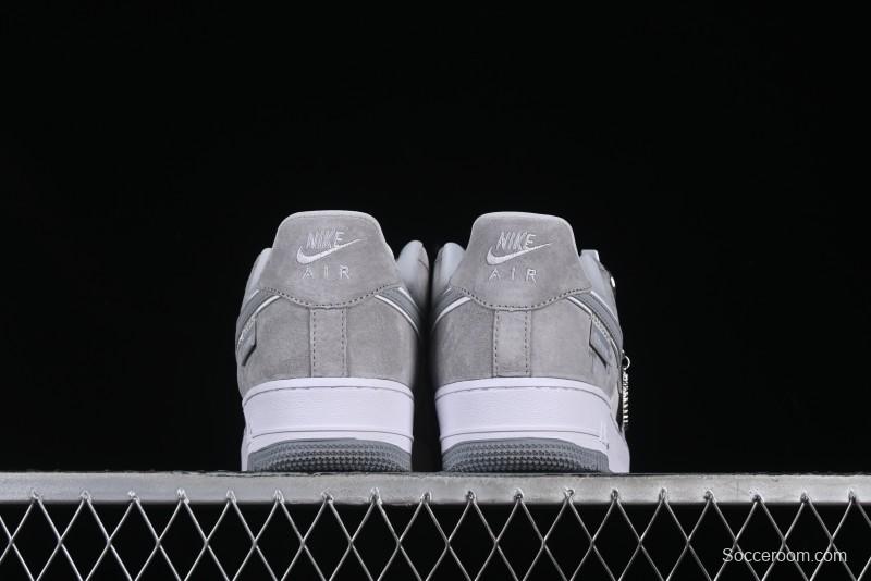 Nike Air Force 1 '07 Low Chrome Hearts Collaboration Silver Grey Low-Top Casual Sneakers - FZ0188-032