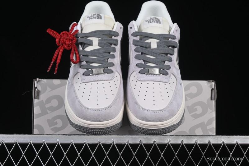 Nike Air Force 1 '07 Low The North Face Collaboration Grey Pigskin Grey Sole Low-Top Casual Sneakers - XZ6188-915