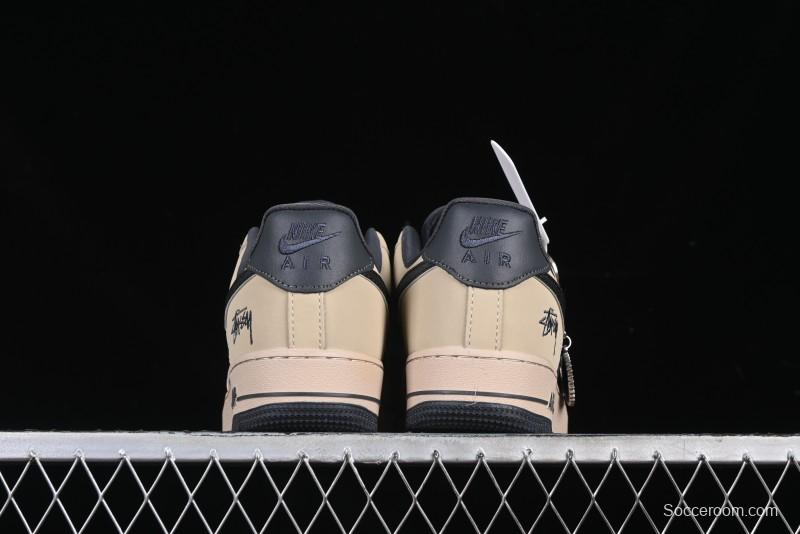 Nike Air Force 1 '07 Low Stussy Collaboration Grey Fog Swoosh Low-Top Casual Sneakers - KK1988-033