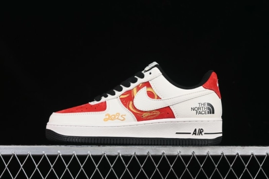 Nike Air Force 1 '07 Low The North Face Collaboration Year of the Snake Limited Edition Golden Snake Design Low-Top Casual Sneakers - DM6688-028