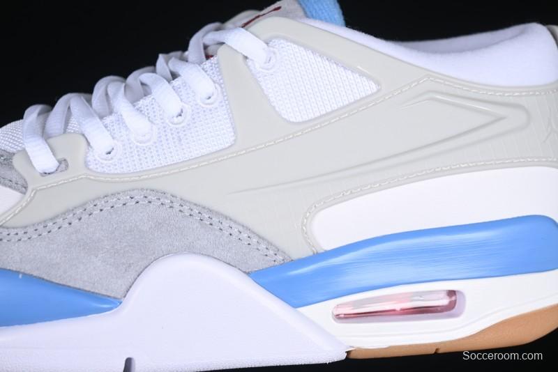 Nike Air Jordan 4 Remastered Retro Sneakers in White Blue - FQ7939-104