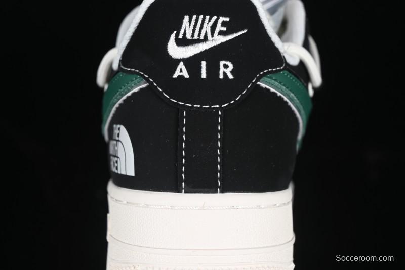 Nike Air Force 1 '07 Low The North Face Collaboration Black Green Lace-Up Low-Top Casual Sneakers - SJ1198-110