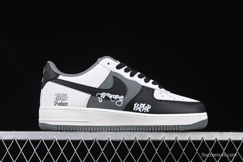 Nike Air Force 1 MVP "Rock Plan" Custom Edition - Black & White