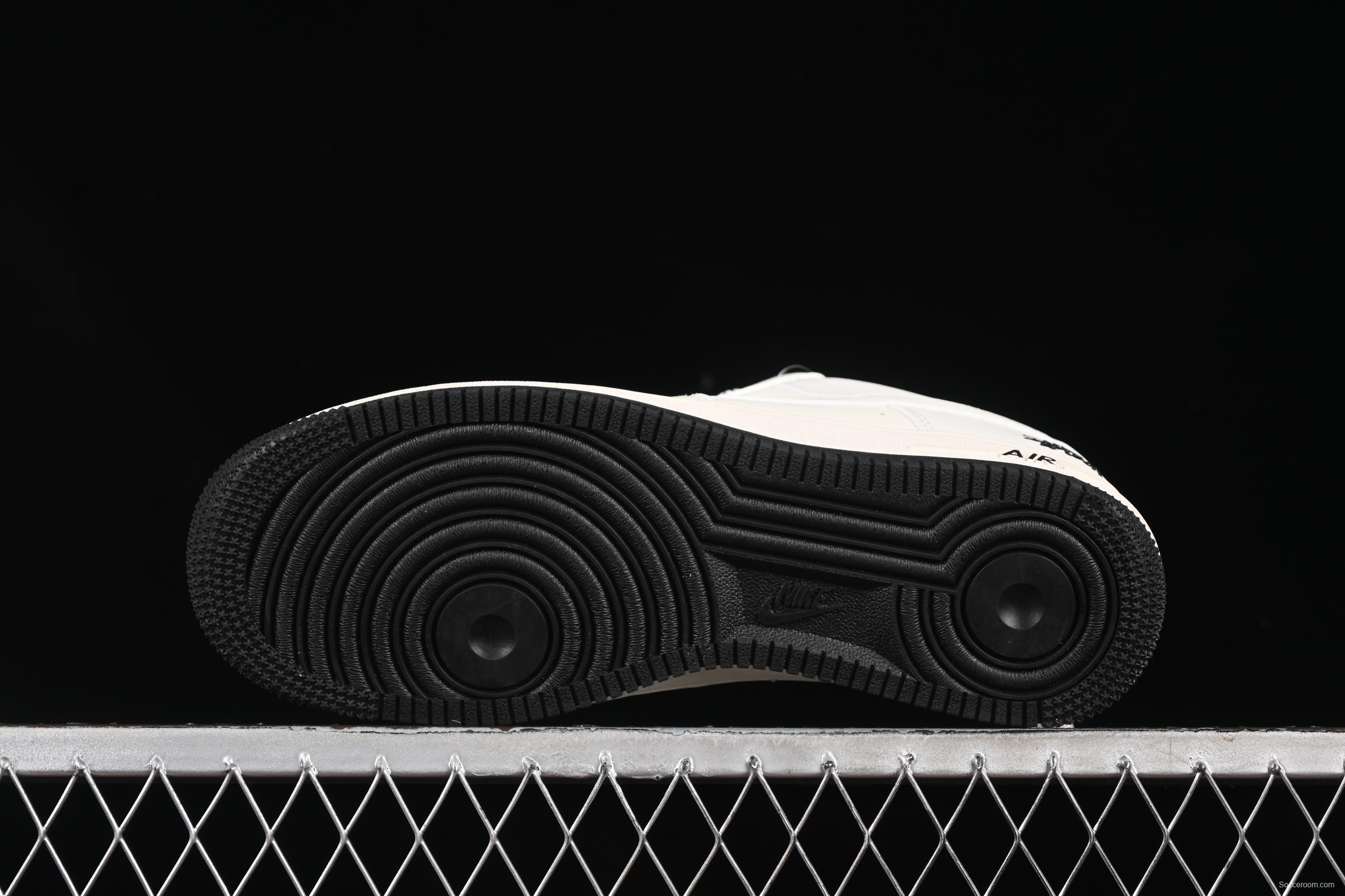 Nike Air Force 1 '07 Low Stussy Collaboration Small Double Swoosh Black Sole Low-Top Casual Sneakers - XZ6188-713