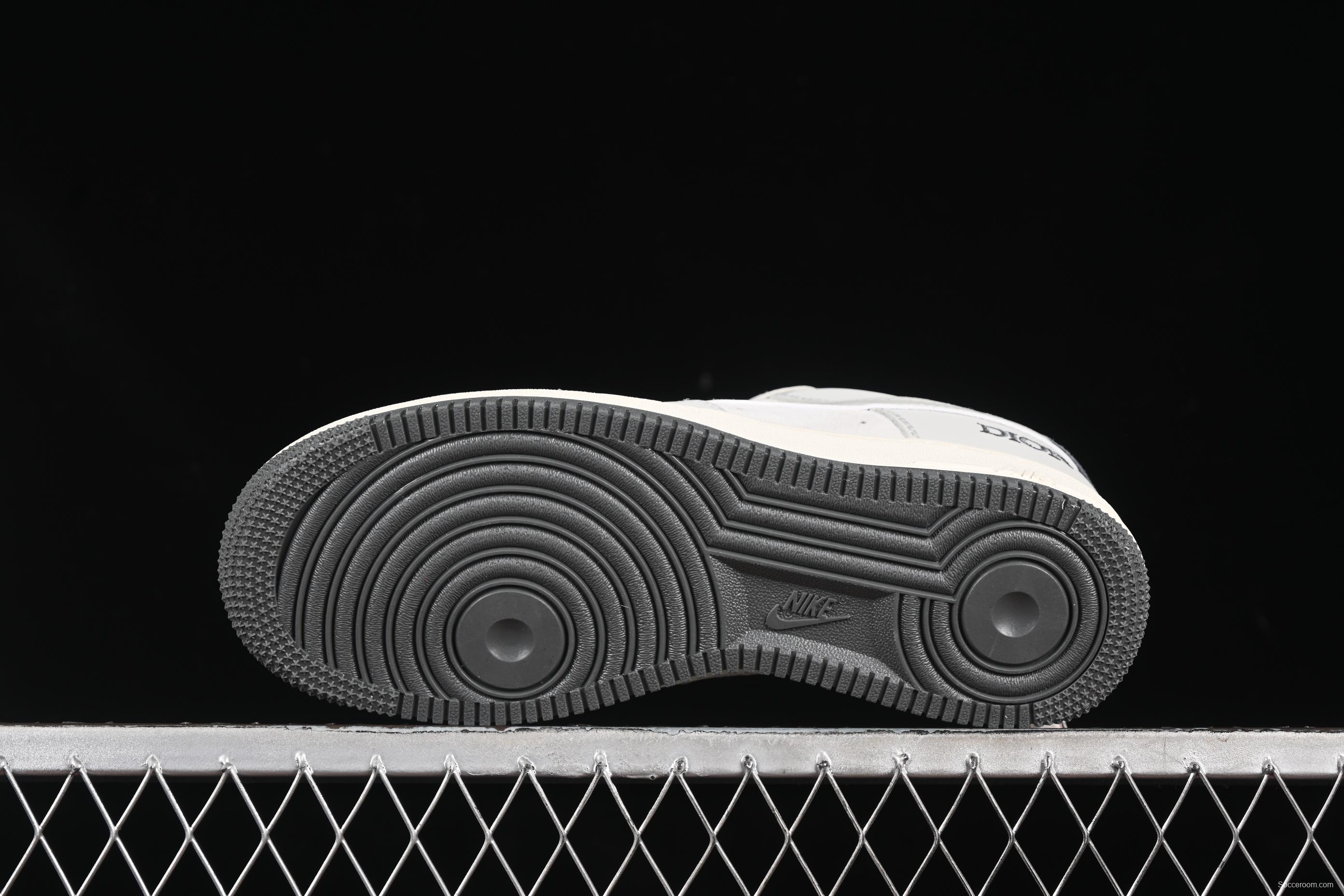 Nike Air Force 1 '07 Low Dior Collaboration Classic Gray Low-Top Casual Sneakers - DF0188-041