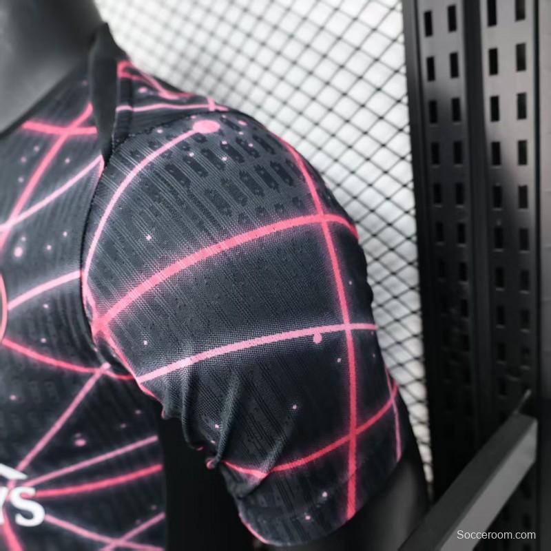 Player Version 25/26 Paris Saint-Germain PSG Black with Neon Geometric Network Jersey
