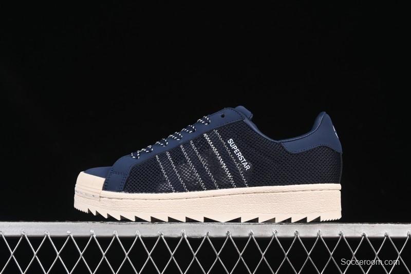 Adidas Clot x Superstar Shell Toe Casual Sneakers with Serrated Edge Design - IH3644