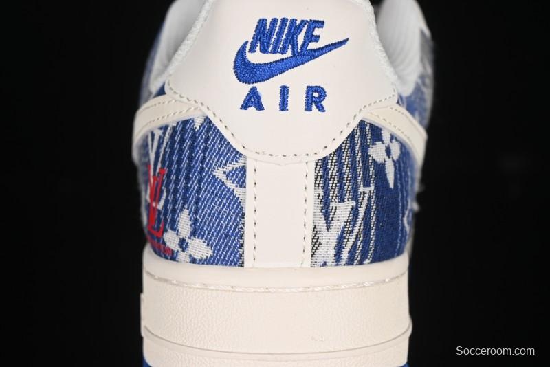 Nike Air Force 1 '07 Low Stussy Collaboration Gradient Denim Casual Sneakers - XS1958-586