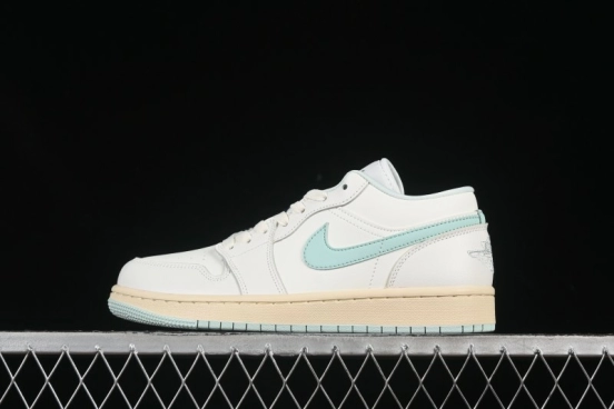 Nike Air Jordan 1 Low AJ1 White Mint Green Low-Top Casual Lifestyle Sneakers - DC0774-134