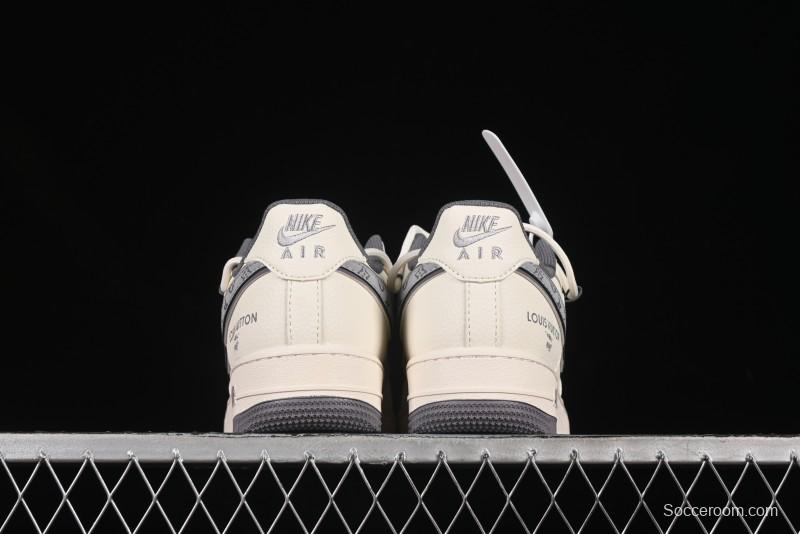 Nike Air Force 1 '07 Low LV Collaboration Grey Swoosh Drawstring Casual Sneakers - DM6868-067