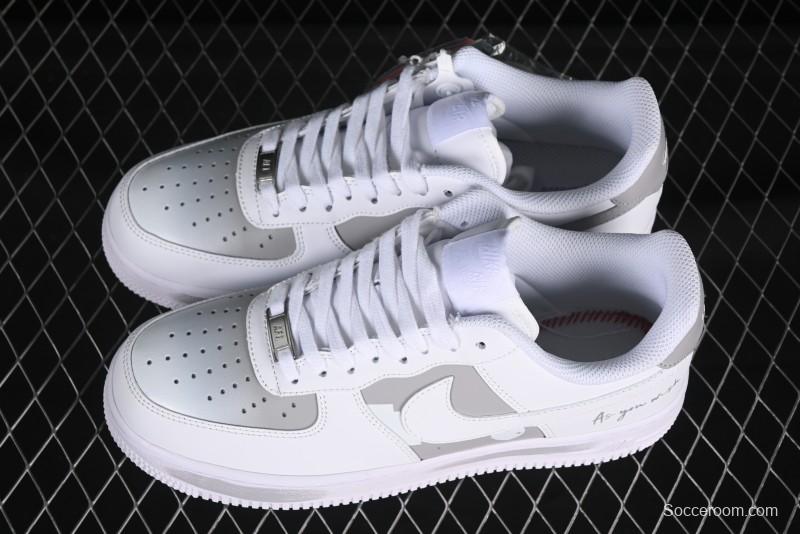 Nike Air Force 1 '07 Low Custom Official Hot Style 2D Theme White Gray Spray Paint Casual Sneakers - CW2288-111
