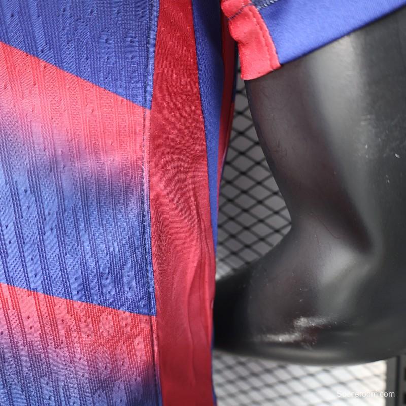 Player Version 25/26 FC Barcelona Blue with Red Diagonal Stripes Jersey