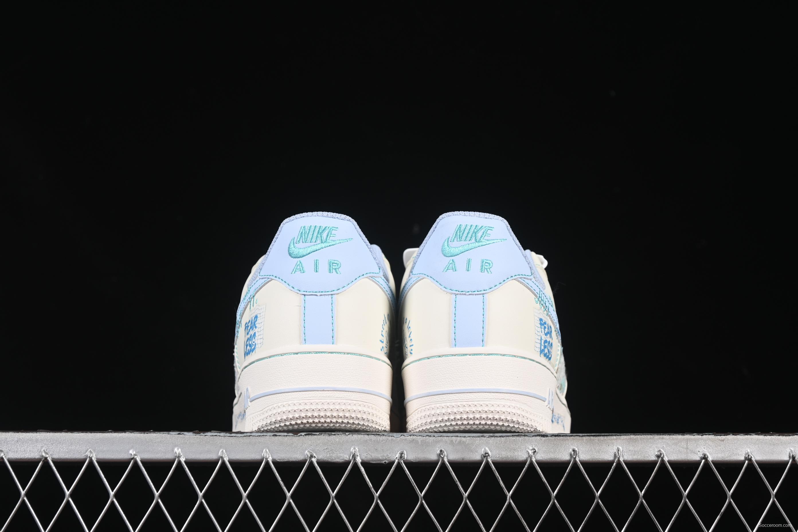 Nike Air Force 1'07 Low "Love Words" Casual Sneakers with Blue Romantic Design - FJ7740-510