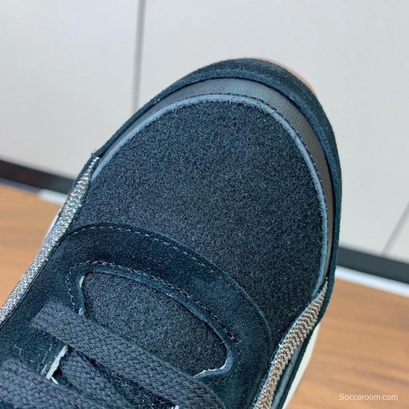 2025 Unisex Brunello Cucinelli Black Brown Suede Leather Sneakers LY